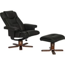 HABITAT ET JARDIN Fauteuil Relax + Repose-pieds "Jackson" - 1 Place - Noir -Pas Cher Fauteuil Magasin 17499634 3