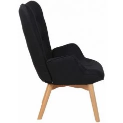 CLP Chaise Lounge Durham En Tissu Noir -Pas Cher Fauteuil Magasin 17613411 3