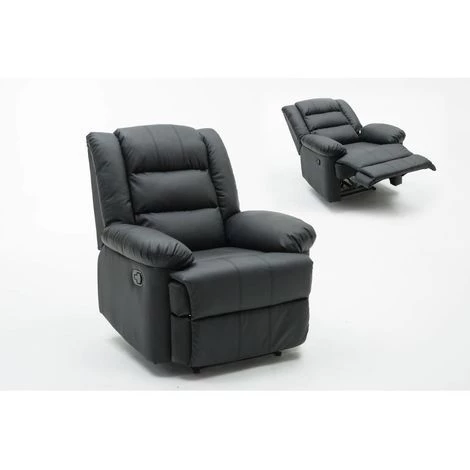 HABITAT ET JARDIN Fauteuil Relax "Buckingham" - 85 X 93 X 100 Cm - Noir 3 HABITAT ET JARDIN Fauteuil Relax "Buckingham" - 85 X 93 X 100 Cm - Noir