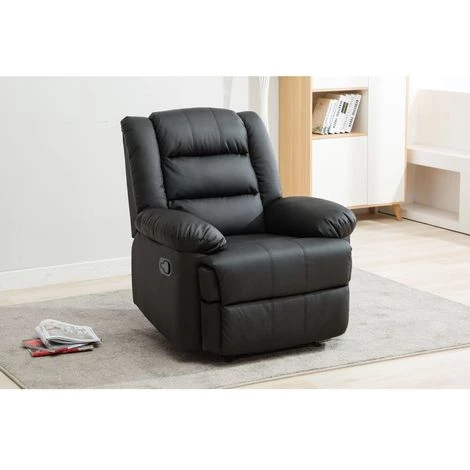 HABITAT ET JARDIN Fauteuil Relax "Buckingham" - 85 X 93 X 100 Cm - Noir 4 HABITAT ET JARDIN Fauteuil Relax "Buckingham" - 85 X 93 X 100 Cm - Noir – Image 2