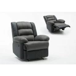 HABITAT ET JARDIN Fauteuil Relax "Buckingham" - 85 X 93 X 100 Cm - Noir / Gris Foncé