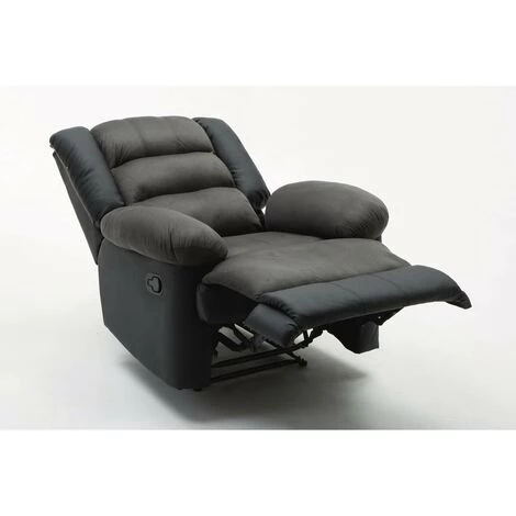 HABITAT ET JARDIN Fauteuil Relax "Buckingham" - 85 X 93 X 100 Cm - Noir / Gris Foncé 6 HABITAT ET JARDIN Fauteuil Relax "Buckingham" - 85 X 93 X 100 Cm - Noir / Gris Foncé – Image 4
