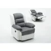 HABITAT ET JARDIN Fauteuil Relax "Buckingham" - 85 X 93 X 100 Cm - Blanc / Gris Clair -Pas Cher Fauteuil Magasin 17713936 1