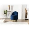 MACABANE ALBANE - Fauteuil Tissu Velours Bleu Marine - Bleu Marine