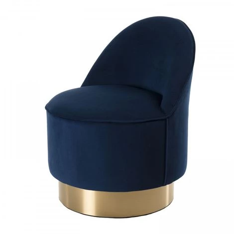 MACABANE ALBANE - Fauteuil Tissu Velours Bleu Marine - Bleu Marine 4 MACABANE ALBANE - Fauteuil Tissu Velours Bleu Marine - Bleu Marine – Image 2