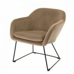MACABANE ALBANE - Fauteuil Urban Tissu Velours Chamois Pieds évasés Métal - Beige 8 MACABANE ALBANE - Fauteuil Urban Tissu Velours Chamois Pieds évasés Métal - Beige -Pas Cher Fauteuil Magasin 17783946 2