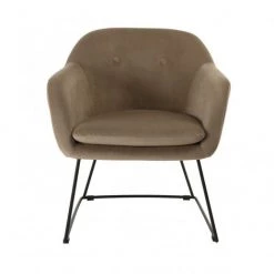 MACABANE ALBANE - Fauteuil Urban Tissu Velours Chamois Pieds évasés Métal - Beige 10 MACABANE ALBANE - Fauteuil Urban Tissu Velours Chamois Pieds évasés Métal - Beige -Pas Cher Fauteuil Magasin 17783946 4