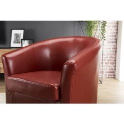 MACABANE ARTHUR - Fauteuil Cabriolet NEW YORK Rouge Pieds Noirs - ROUGE 7 MACABANE ARTHUR - Fauteuil Cabriolet NEW YORK Rouge Pieds Noirs - ROUGE -Pas Cher Fauteuil Magasin 17784158 3