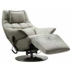 ALTOBUY RADONA - Fauteuil Relax Electrique Cuir Gris - Gris -Pas Cher Fauteuil Magasin 17851613 4