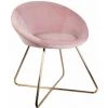 ALTOBUY KAENA - Fauteuil Velours Rose Et Piétement Doré - Rose -Pas Cher Fauteuil Magasin 17851761 1