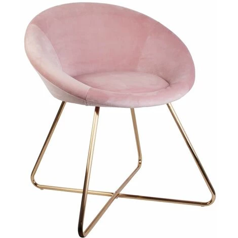 ALTOBUY KAENA - Fauteuil Velours Rose Et Piétement Doré - Rose 3 ALTOBUY KAENA - Fauteuil Velours Rose Et Piétement Doré - Rose