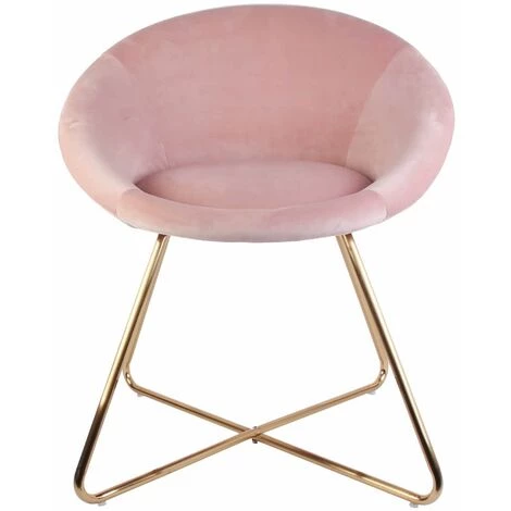 ALTOBUY KAENA - Fauteuil Velours Rose Et Piétement Doré - Rose 5 ALTOBUY KAENA - Fauteuil Velours Rose Et Piétement Doré - Rose – Image 3
