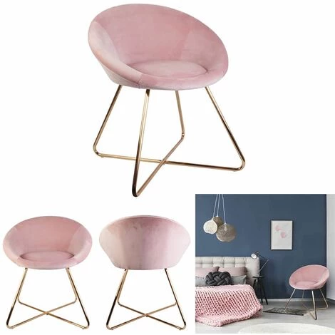 ALTOBUY KAENA - Fauteuil Velours Rose Et Piétement Doré - Rose 7 ALTOBUY KAENA - Fauteuil Velours Rose Et Piétement Doré - Rose – Image 5