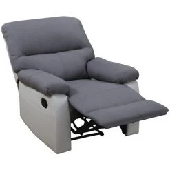 HABITAT ET JARDIN Fauteuil Relax "Lincoln" - 90 X 89 X 103 Cm - Blanc/Gris Clair -Pas Cher Fauteuil Magasin 17857109 3
