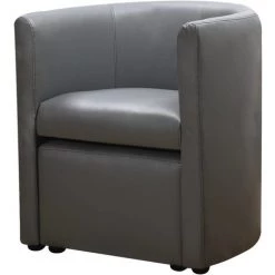 HABITAT ET JARDIN Fauteuil + Pouf "Basma" - 64 X 58 X 70 Cm - Gris