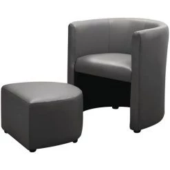 HABITAT ET JARDIN Fauteuil + Pouf "Basma" - 64 X 58 X 70 Cm - Gris 9 HABITAT ET JARDIN Fauteuil + Pouf "Basma" - 64 X 58 X 70 Cm - Gris -Pas Cher Fauteuil Magasin 18034925 4