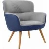 PARUMM Fauteuil Pärumm Kai Tapissé Bicolore Bleu/Gris 77x73,4x81,4 Cm - 50321001096264 -Pas Cher Fauteuil Magasin 18079424 1