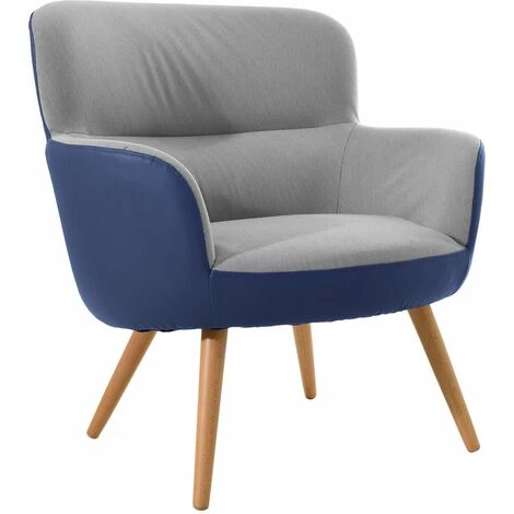 PARUMM Fauteuil Pärumm Kai Tapissé Bicolore Bleu/Gris 77x73,4x81,4 Cm - 50321001096264 3 PARUMM Fauteuil Pärumm Kai Tapissé Bicolore Bleu/Gris 77x73,4x81,4 Cm - 50321001096264