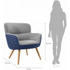PARUMM Fauteuil Pärumm Kai Tapissé Bicolore Bleu/Gris 77x73,4x81,4 Cm - 50321001096264 10 PARUMM Fauteuil Pärumm Kai Tapissé Bicolore Bleu/Gris 77x73,4x81,4 Cm - 50321001096264 -Pas Cher Fauteuil Magasin 18079424 4