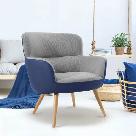PARUMM Fauteuil Pärumm Kai Tapissé Bicolore Bleu/Gris 77x73,4x81,4 Cm - 50321001096264 7 PARUMM Fauteuil Pärumm Kai Tapissé Bicolore Bleu/Gris 77x73,4x81,4 Cm - 50321001096264 – Image 5