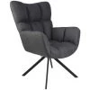 THE HOME DECO FACTORY Fauteuil Pivotant En Tissu Washington Gris - Gris -Pas Cher Fauteuil Magasin 18201396 1