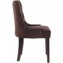 CLP Chaise De Salle à Manger Aberdeen En Velours Marron Antique -Pas Cher Fauteuil Magasin 18212180 3