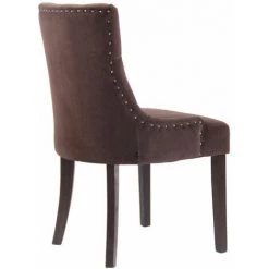 CLP Chaise De Salle à Manger Aberdeen En Velours Marron Antique -Pas Cher Fauteuil Magasin 18212180 4