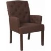 CLP Chaise De Salle à Manger Sugar Tissu Pieds En Bois De Caoutchouc Marron Antique