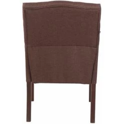 CLP Chaise De Salle à Manger Sugar Tissu Pieds En Bois De Caoutchouc Marron Antique -Pas Cher Fauteuil Magasin 18358986 5