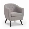 MOBILIER DECO JENNA - Fauteuil Scandinave En Tissu Gris - Gris