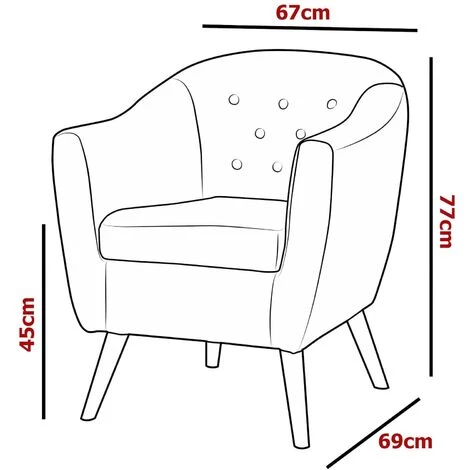 MOBILIER DECO JENNA - Fauteuil Scandinave En Tissu Gris - Gris 6 MOBILIER DECO JENNA - Fauteuil Scandinave En Tissu Gris - Gris – Image 4