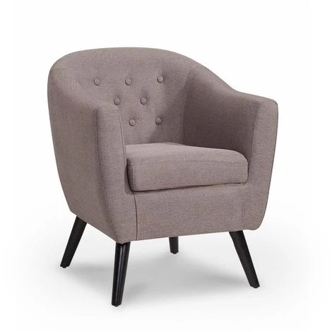 MOBILIER DECO JENNA - Fauteuil Scandinave En Tissu Marron - Marron 3 MOBILIER DECO JENNA - Fauteuil Scandinave En Tissu Marron - Marron