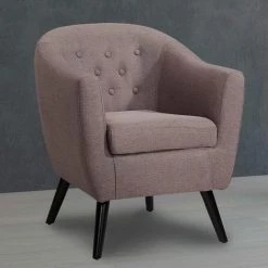 MOBILIER DECO JENNA - Fauteuil Scandinave En Tissu Marron - Marron 8 MOBILIER DECO JENNA - Fauteuil Scandinave En Tissu Marron - Marron -Pas Cher Fauteuil Magasin 18396942 3