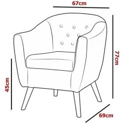 MOBILIER DECO JENNA - Fauteuil Scandinave En Tissu Marron - Marron 9 MOBILIER DECO JENNA - Fauteuil Scandinave En Tissu Marron - Marron -Pas Cher Fauteuil Magasin 18396942 4