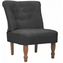 HELLOSHOP26 Fauteuil Chaise Siège Lounge Design Club Sofa Salon Française Tissu Gris - Gris