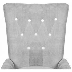 HELLOSHOP26 Fauteuil Lounge Salon Salle à Manger Entrée Chaise Capitonnée Gris - Gris -Pas Cher Fauteuil Magasin 18450423 3