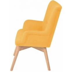 HELLOSHOP26 Fauteuil Chaise Siège Lounge Design Club Sofa Salon Avec Repose-pied Tissu Jaune - Jaune -Pas Cher Fauteuil Magasin 18467157 3