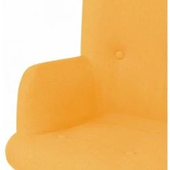 HELLOSHOP26 Fauteuil Chaise Siège Lounge Design Club Sofa Salon Avec Repose-pied Tissu Jaune - Jaune -Pas Cher Fauteuil Magasin 18467157 4