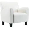 HELLOSHOP26 Fauteuil Chaise Siège Lounge Design Club Sofa Salon Blanc Similicuir - Blanc