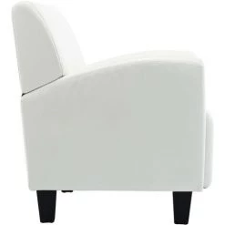 HELLOSHOP26 Fauteuil Chaise Siège Lounge Design Club Sofa Salon Blanc Similicuir - Blanc -Pas Cher Fauteuil Magasin 18467298 3