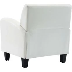 HELLOSHOP26 Fauteuil Chaise Siège Lounge Design Club Sofa Salon Blanc Similicuir - Blanc -Pas Cher Fauteuil Magasin 18467298 4