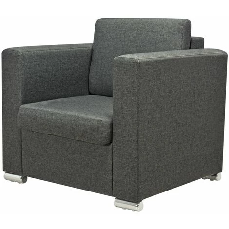HELLOSHOP26 Fauteuil Chaise Siège Lounge Design Club Sofa Salon Tissu Gris Foncé - Gris 3 HELLOSHOP26 Fauteuil Chaise Siège Lounge Design Club Sofa Salon Tissu Gris Foncé - Gris