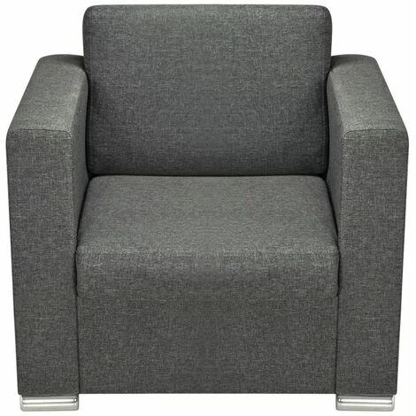 HELLOSHOP26 Fauteuil Chaise Siège Lounge Design Club Sofa Salon Tissu Gris Foncé - Gris 5 HELLOSHOP26 Fauteuil Chaise Siège Lounge Design Club Sofa Salon Tissu Gris Foncé - Gris – Image 3