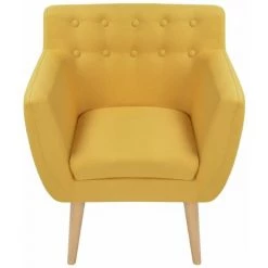 HELLOSHOP26 Fauteuil Chaise Siège Lounge Design Club Sofa Salon Tissu 67 X 59 X 77 Cm Jaune - Jaune -Pas Cher Fauteuil Magasin 18467565 3