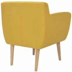 HELLOSHOP26 Fauteuil Chaise Siège Lounge Design Club Sofa Salon Tissu 67 X 59 X 77 Cm Jaune - Jaune -Pas Cher Fauteuil Magasin 18467565 4