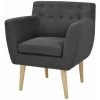 HELLOSHOP26 Fauteuil Chaise Siège Lounge Design Club Sofa Salon Tissu 67 X 59 X 77 Cm Gris Foncé - Gris -Pas Cher Fauteuil Magasin 18467575 1