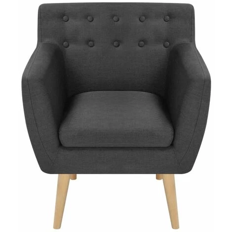 HELLOSHOP26 Fauteuil Chaise Siège Lounge Design Club Sofa Salon Tissu 67 X 59 X 77 Cm Gris Foncé - Gris 5 HELLOSHOP26 Fauteuil Chaise Siège Lounge Design Club Sofa Salon Tissu 67 X 59 X 77 Cm Gris Foncé - Gris – Image 3