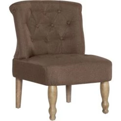 HELLOSHOP26 Fauteuil Chaise Siège Lounge Design Club Sofa Salon Française Marron Tissu - Marron