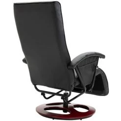 HELLOSHOP26 Fauteuil Chaise Siège Lounge Design Club Sofa Salon Tv Pivotant Noir Similicuir - Noir -Pas Cher Fauteuil Magasin 18467690 4