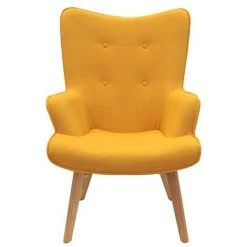 THE HOME DECO FACTORY Fauteuil Helsinki Jaune Design Patchwork Home Deco Factory -Pas Cher Fauteuil Magasin 18503983 2